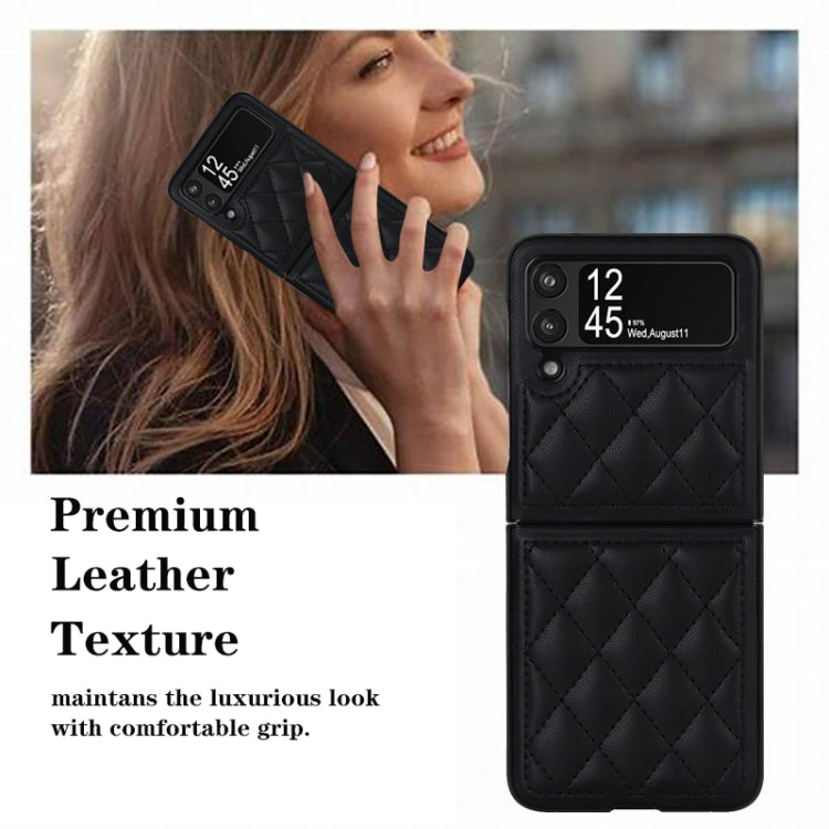 Rhombic Microfiber Folding Phone Case, For Samsung Galaxy Z Flip3