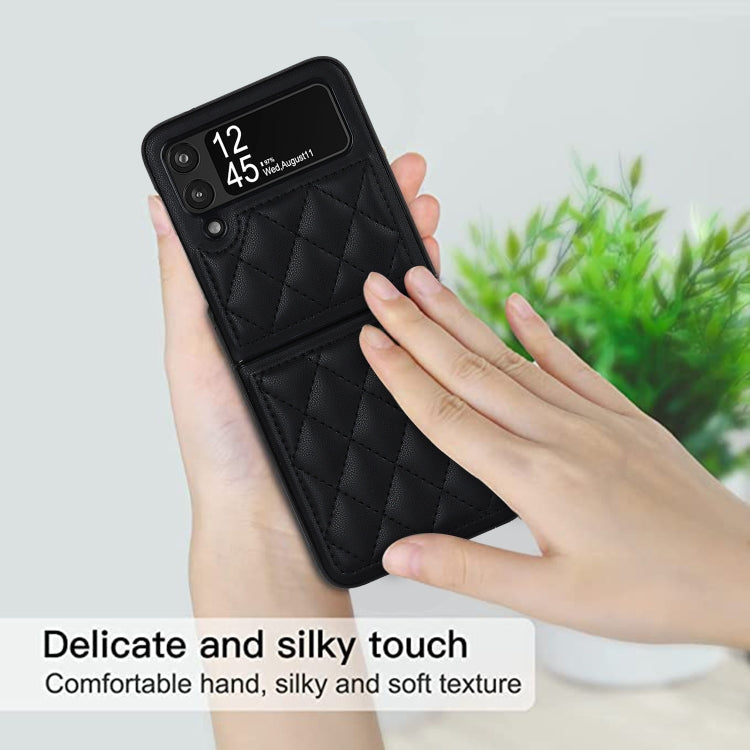 Rhombic Microfiber Folding Phone Case, For Samsung Galaxy Z Flip3