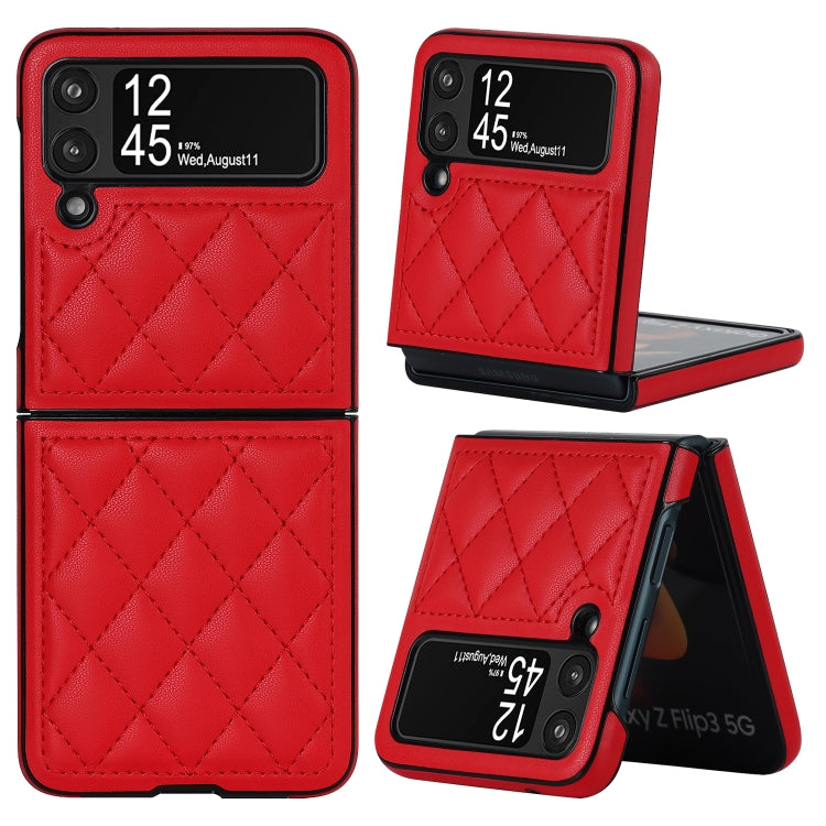 Rhombic Microfiber Folding Phone Case, For Samsung Galaxy Z Flip3