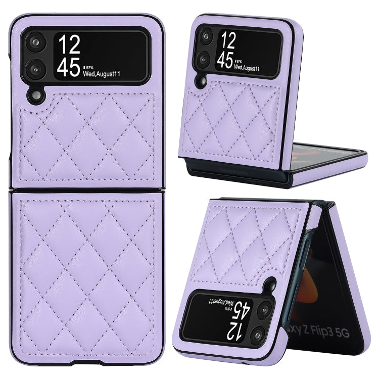 Rhombic Microfiber Folding Phone Case, For Samsung Galaxy Z Flip3
