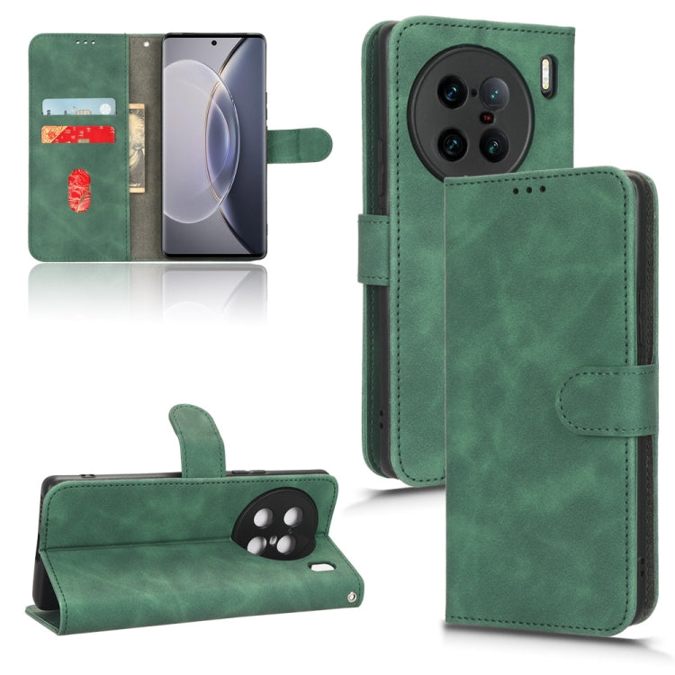 Skin Feel Magnetic Flip Leather Phone Case, For  vivo X90 Pro+