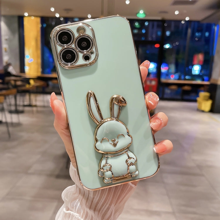 Plating Rabbit Holder Phone Case, For iPhone 14, For iPhone 14 Plus, For iPhone 14 Pro