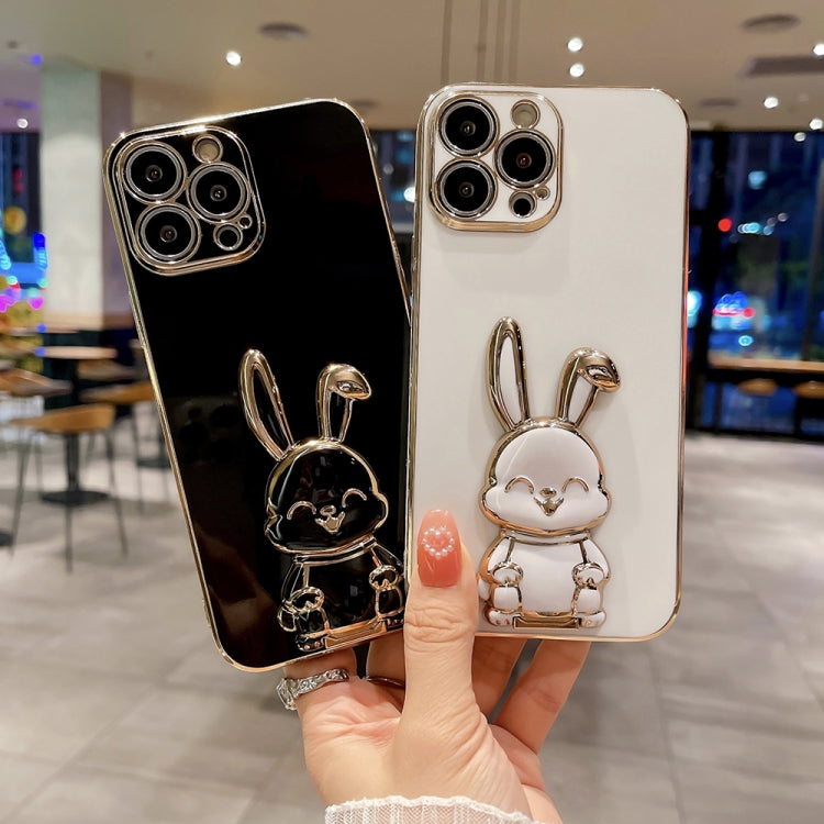 Plating Rabbit Holder Phone Case, For iPhone 14, For iPhone 14 Plus, For iPhone 14 Pro