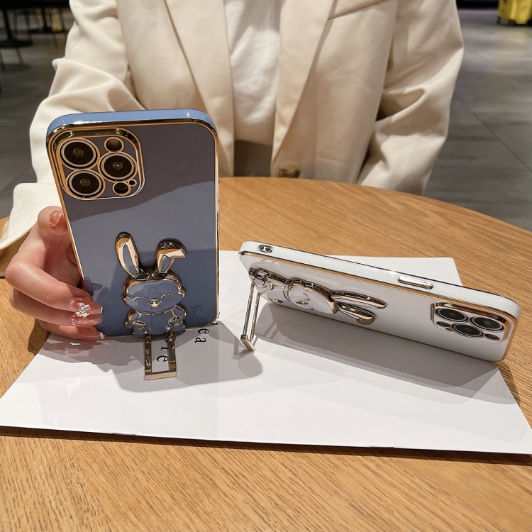 Plating Rabbit Holder Phone Case, For iPhone 14, For iPhone 14 Plus, For iPhone 14 Pro