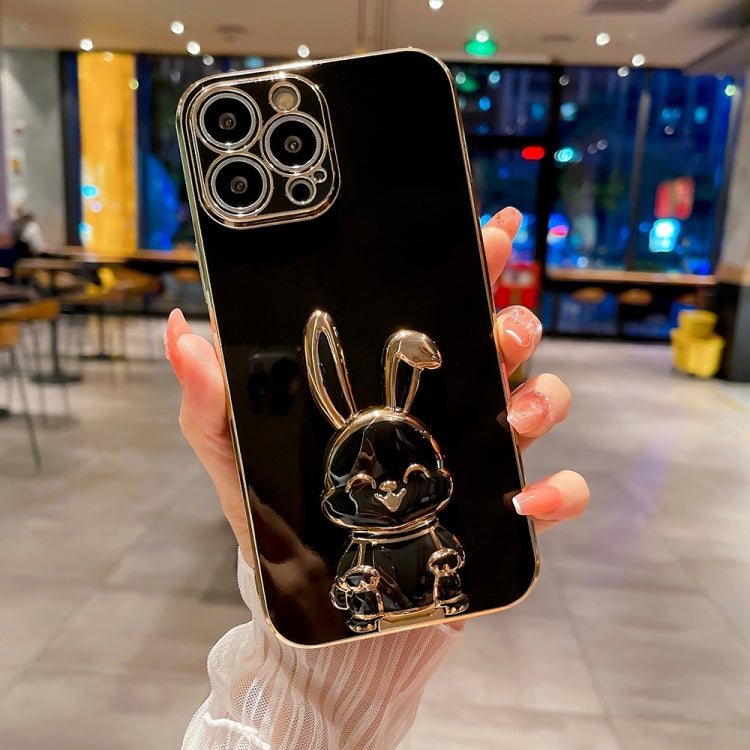 Plating Rabbit Holder Phone Case, For iPhone 14, For iPhone 14 Plus, For iPhone 14 Pro