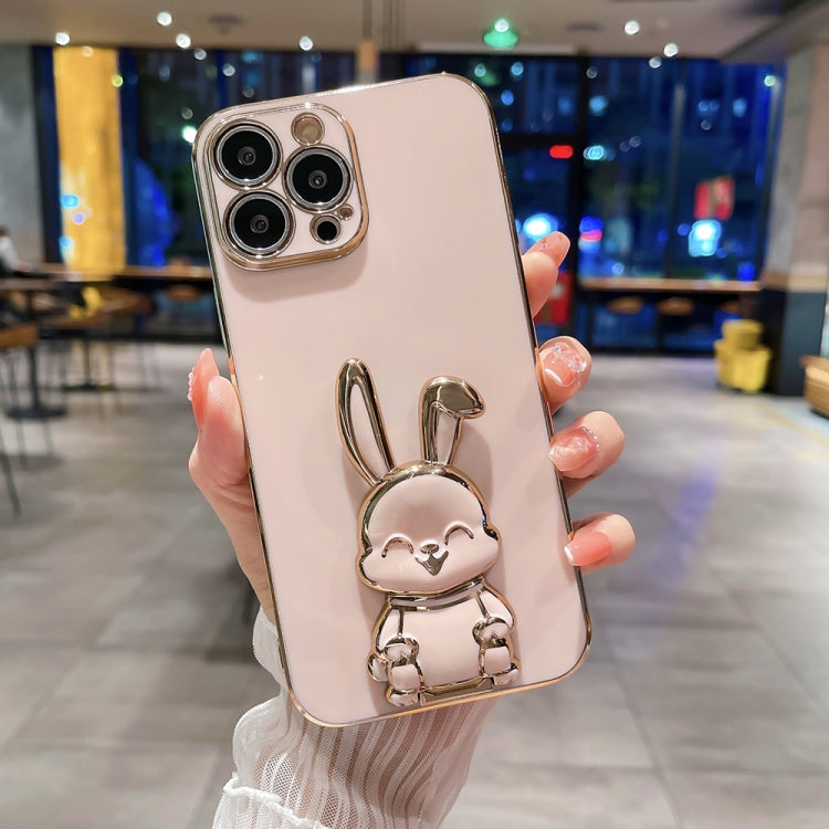 Plating Rabbit Holder Phone Case, For iPhone 14, For iPhone 14 Plus, For iPhone 14 Pro