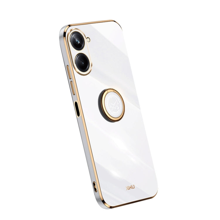 XINLI Straight Edge Electroplate TPU Phone Case with Ring, For Samsung Galaxy A54 5G, For vivo X90 Pro+, For Samsung Galaxy Note10+
