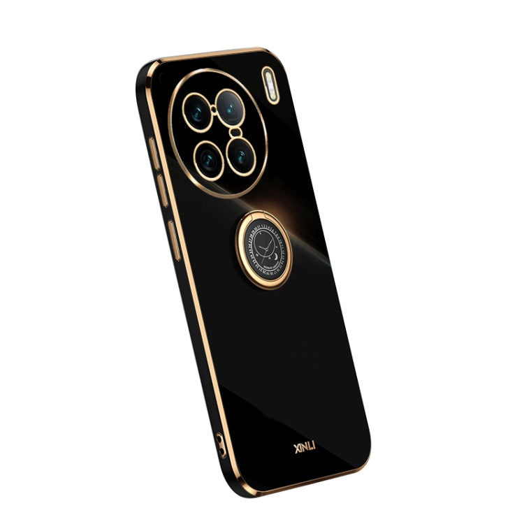 XINLI Straight Edge Electroplate TPU Phone Case with Ring, For Honor 80 SE 5G