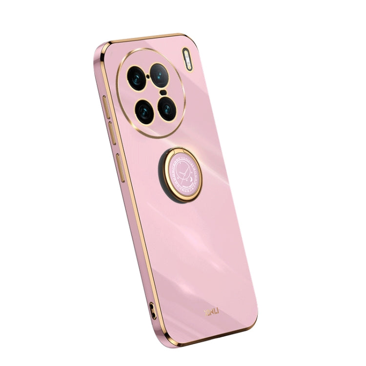 XINLI Straight Edge Electroplate TPU Phone Case with Ring, For Honor 80 SE 5G