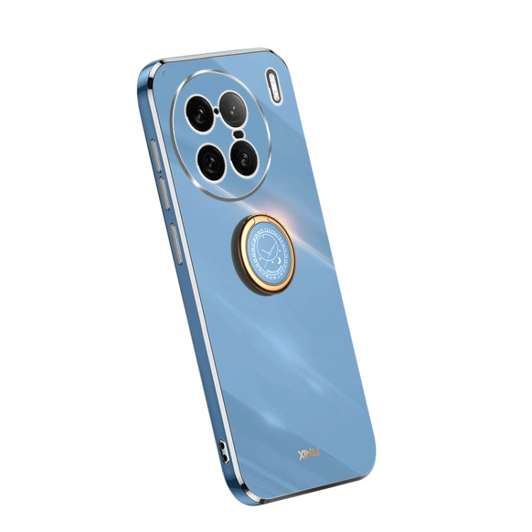 XINLI Straight Edge Electroplate TPU Phone Case with Ring, For Honor 80 SE 5G