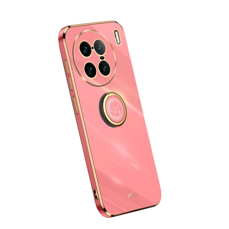 XINLI Straight Edge Electroplate TPU Phone Case with Ring, For Honor 80 SE 5G