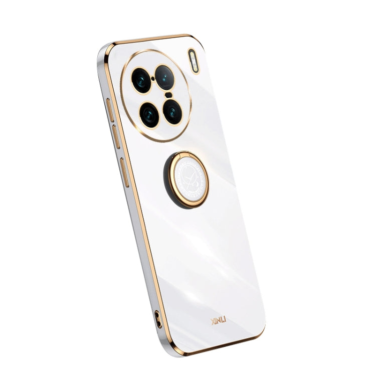 XINLI Straight Edge Electroplate TPU Phone Case with Ring, For Honor 80 SE 5G