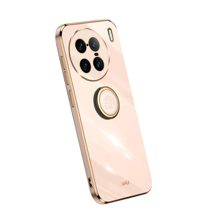 XINLI Straight Edge Electroplate TPU Phone Case with Ring, For Honor 80 SE 5G