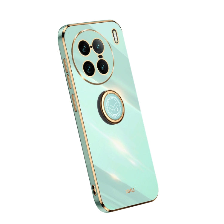 XINLI Straight Edge Electroplate TPU Phone Case with Ring, For Honor 80 SE 5G