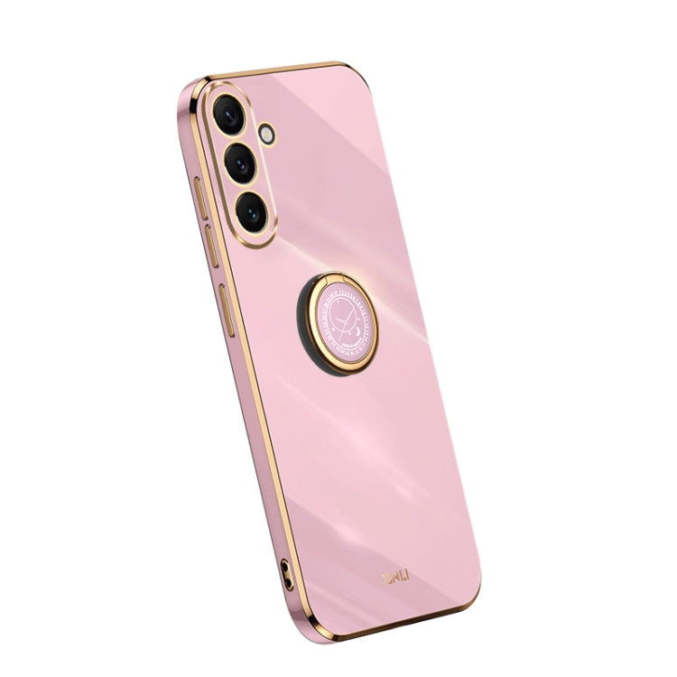 XINLI Straight Edge Electroplate TPU Phone Case with Ring, For Honor 80 SE 5G