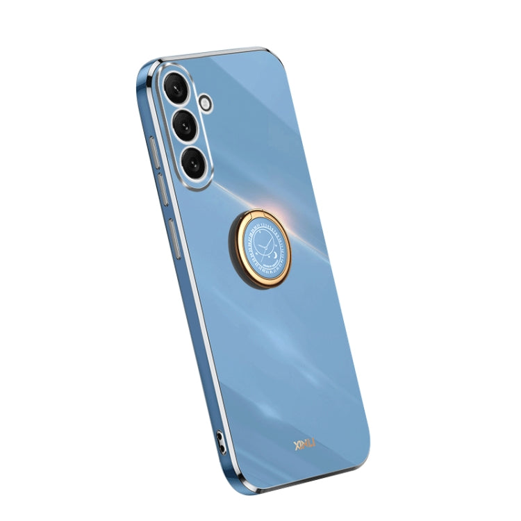 XINLI Straight Edge Electroplate TPU Phone Case with Ring, For Honor 80 SE 5G