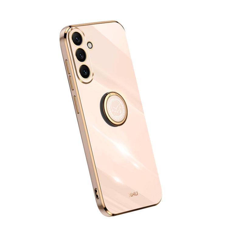 XINLI Straight Edge Electroplate TPU Phone Case with Ring, For Honor 80 SE 5G
