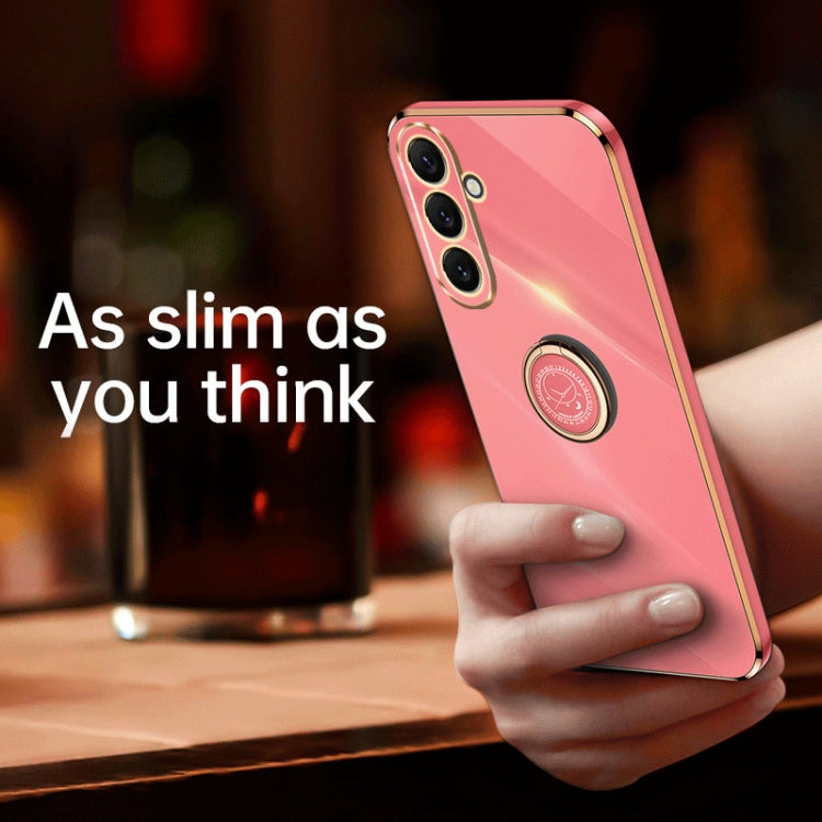 XINLI Straight Edge Electroplate TPU Phone Case with Ring, For Honor 80 SE 5G