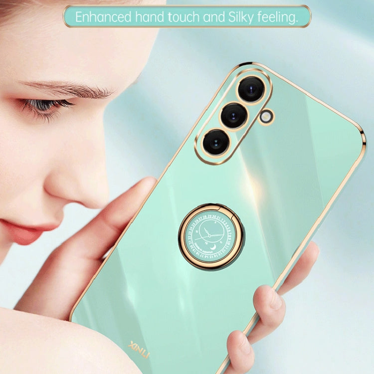 XINLI Straight Edge Electroplate TPU Phone Case with Ring, For Honor 80 SE 5G