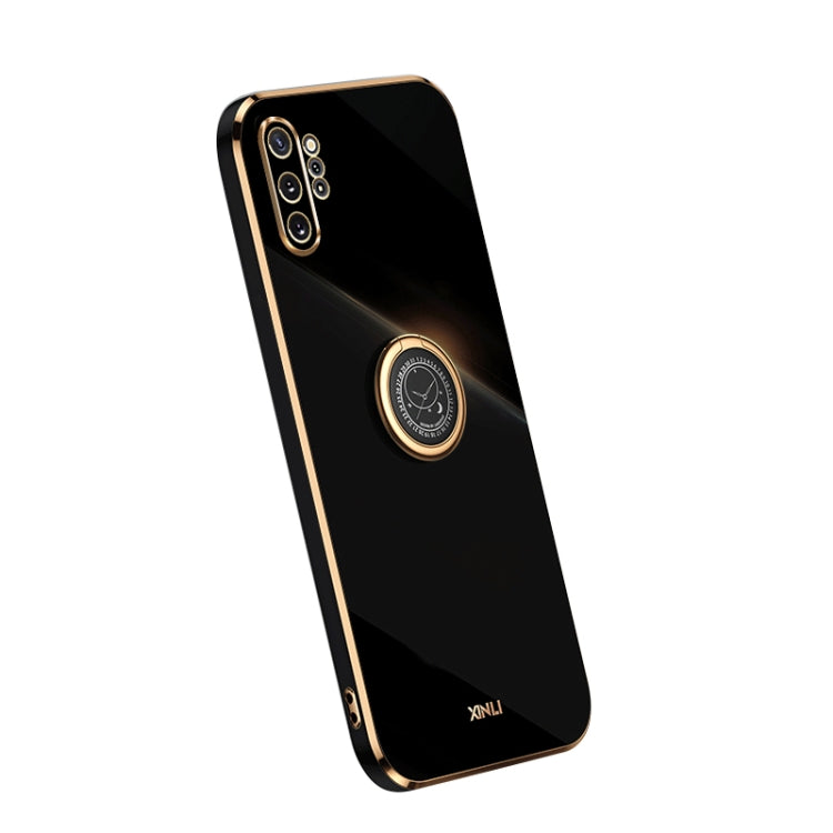 XINLI Straight Edge Electroplate TPU Phone Case with Ring, For Honor 80 SE 5G