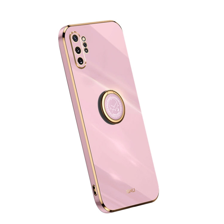 XINLI Straight Edge Electroplate TPU Phone Case with Ring, For Honor 80 SE 5G
