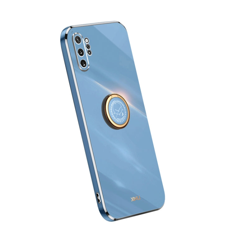 XINLI Straight Edge Electroplate TPU Phone Case with Ring, For Honor 80 SE 5G