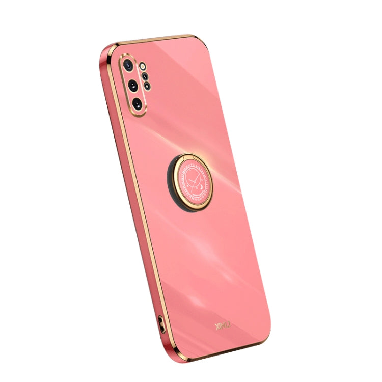 XINLI Straight Edge Electroplate TPU Phone Case with Ring, For Honor 80 SE 5G