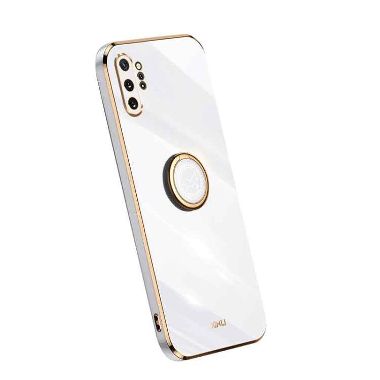 XINLI Straight Edge Electroplate TPU Phone Case with Ring, For Honor 80 SE 5G