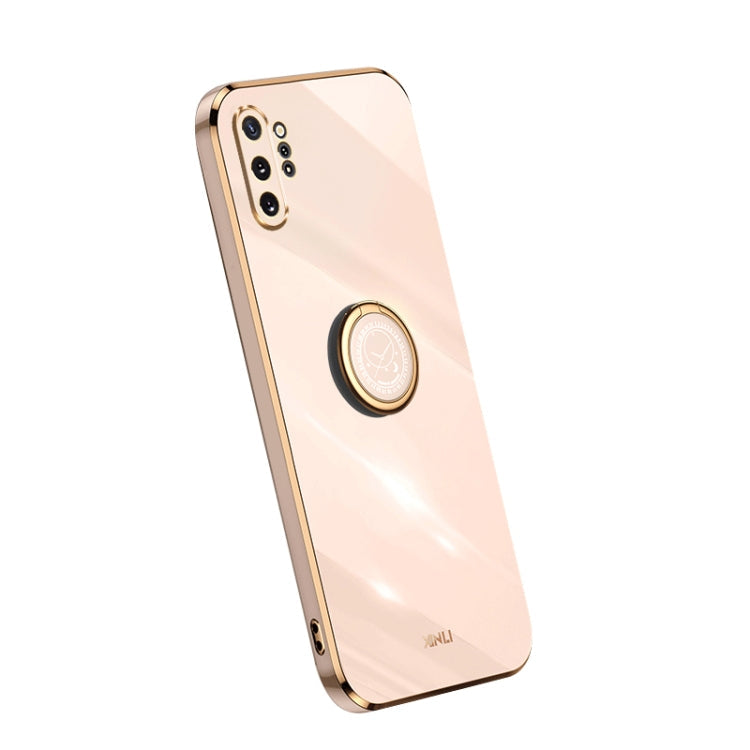 XINLI Straight Edge Electroplate TPU Phone Case with Ring, For Honor 80 SE 5G