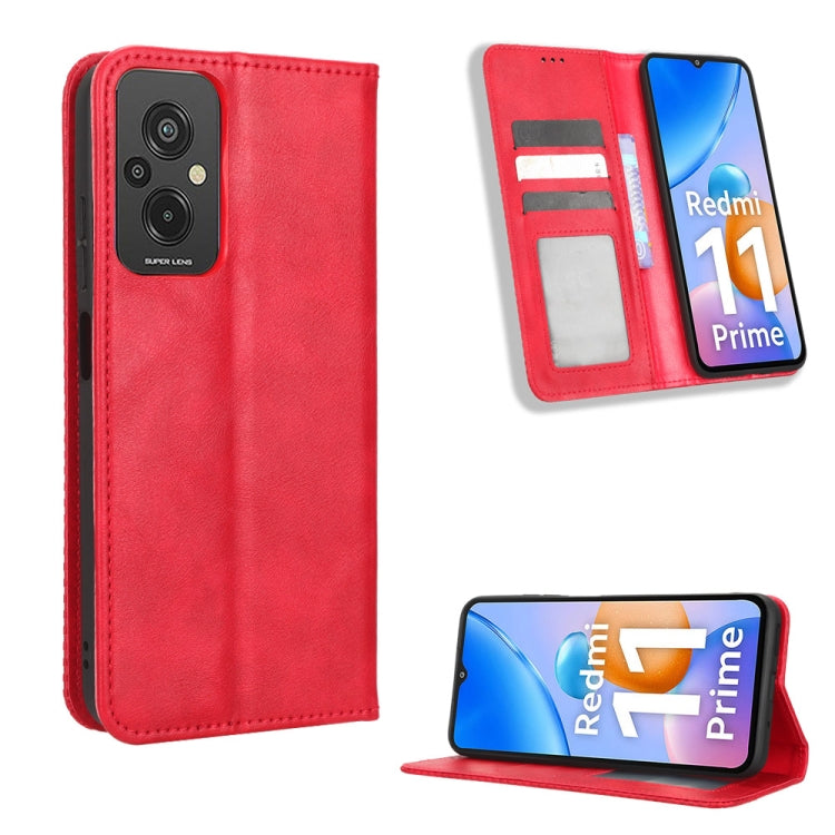 Magnetic Buckle Retro Texture Leather Phone Case, For Tecno Pop 6 Pro BE8, For Infinix Hot 20i, For Infinix Note 12 Pro 4G X676B, For Tecno Pova Neo 2, For Xiaomi Redmi 11 Prime 4G, For Xiaomi Redmi A1+