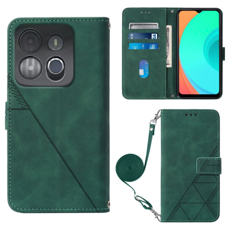 Crossbody 3D Embossed Flip Leather Phone Case, For Infinix Smart 7