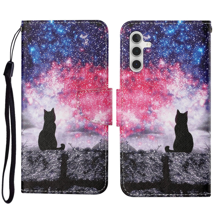 Colored Drawing Pattern Leather Phone Case, For Samsung Galaxy A54