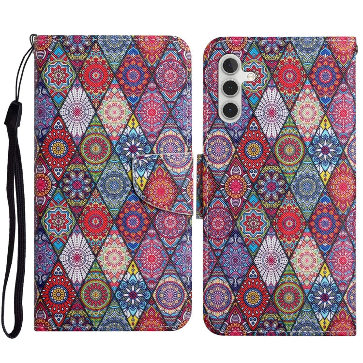 Colored Drawing Pattern Leather Phone Case, For Samsung Galaxy A54