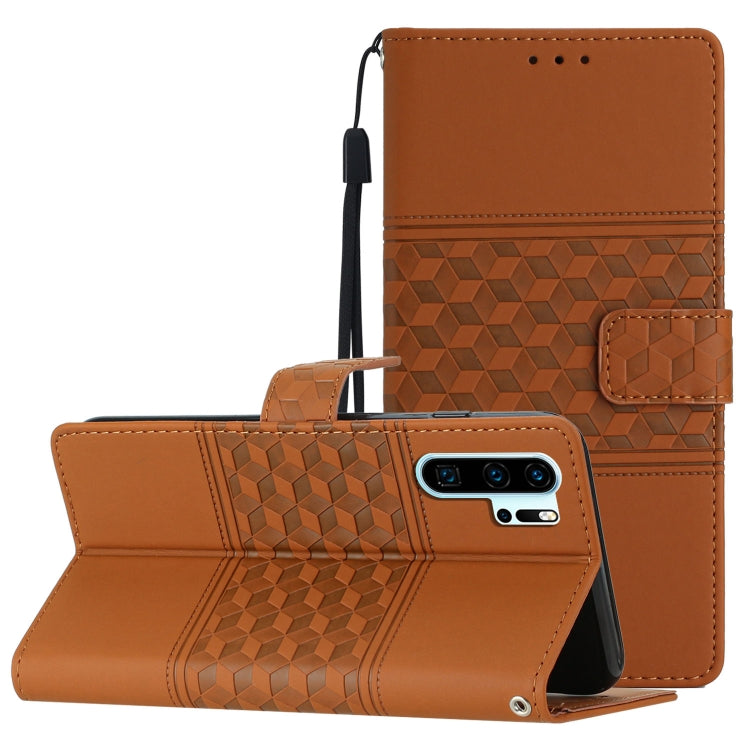 Diamond Embossed Skin Feel Leather Phone Case with Lanyard, For Huawei P30 Pro, For Huawei P40, For Huawei P40 Lite, For Huawei P40 Pro