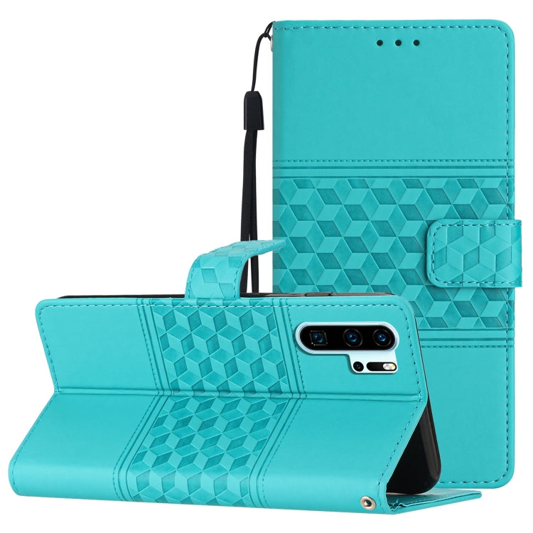 Diamond Embossed Skin Feel Leather Phone Case with Lanyard, For Huawei P30 Pro, For Huawei P40, For Huawei P40 Lite, For Huawei P40 Pro