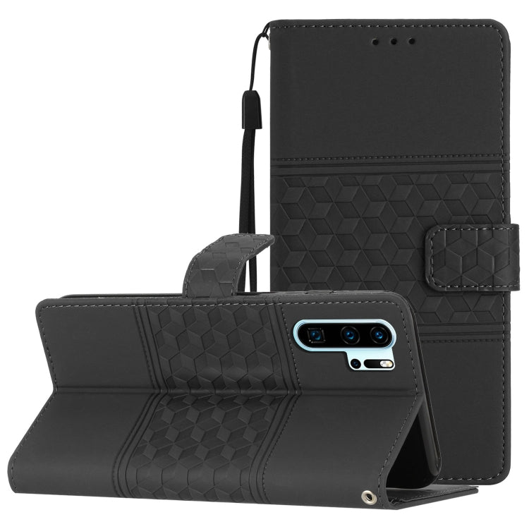 Diamond Embossed Skin Feel Leather Phone Case with Lanyard, For Huawei P30 Pro, For Huawei P40, For Huawei P40 Lite, For Huawei P40 Pro