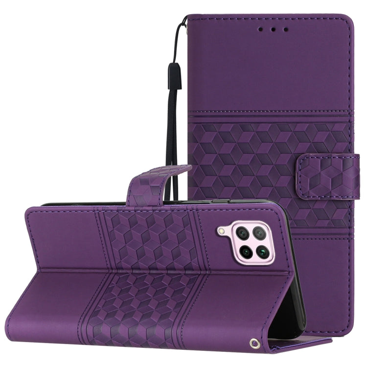 Diamond Embossed Skin Feel Leather Phone Case with Lanyard, For Huawei P30 Pro, For Huawei P40, For Huawei P40 Lite, For Huawei P40 Pro