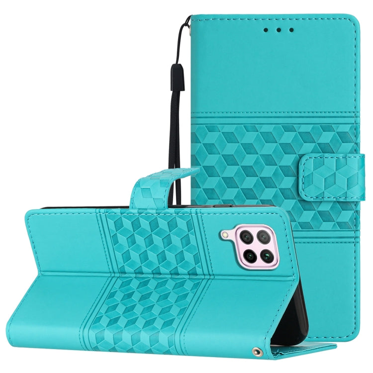 Diamond Embossed Skin Feel Leather Phone Case with Lanyard, For Huawei P30 Pro, For Huawei P40, For Huawei P40 Lite, For Huawei P40 Pro