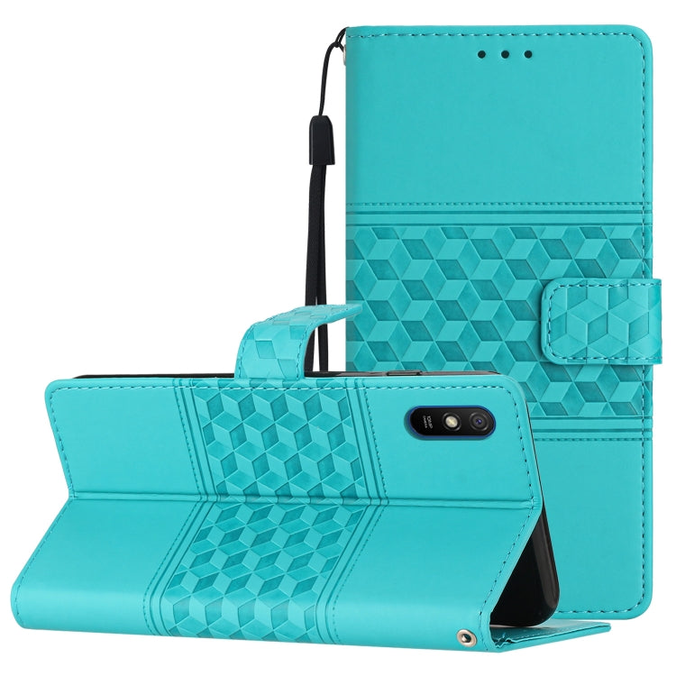 Diamond Embossed Skin Feel Leather Phone Case with Lanyard, For Xiaomi Redmi Note 9 5G / Note 9T, For Xiaomi Redmi 9A, For Xiaomi Redmi 9C, For Xiaomi Redmi 10