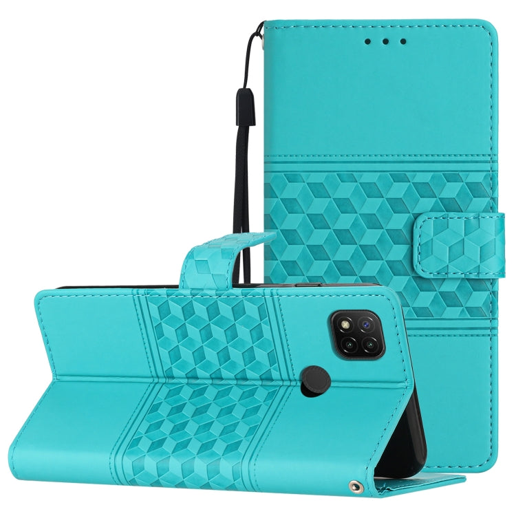 Diamond Embossed Skin Feel Leather Phone Case with Lanyard, For Xiaomi Redmi Note 9 5G / Note 9T, For Xiaomi Redmi 9A, For Xiaomi Redmi 9C, For Xiaomi Redmi 10