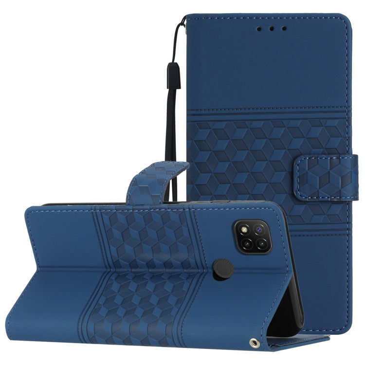 Diamond Embossed Skin Feel Leather Phone Case with Lanyard, For Xiaomi Redmi Note 9 5G / Note 9T, For Xiaomi Redmi 9A, For Xiaomi Redmi 9C, For Xiaomi Redmi 10