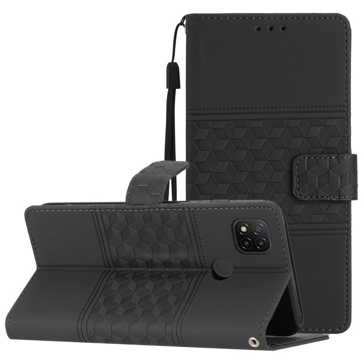Diamond Embossed Skin Feel Leather Phone Case with Lanyard, For Xiaomi Redmi Note 9 5G / Note 9T, For Xiaomi Redmi 9A, For Xiaomi Redmi 9C, For Xiaomi Redmi 10