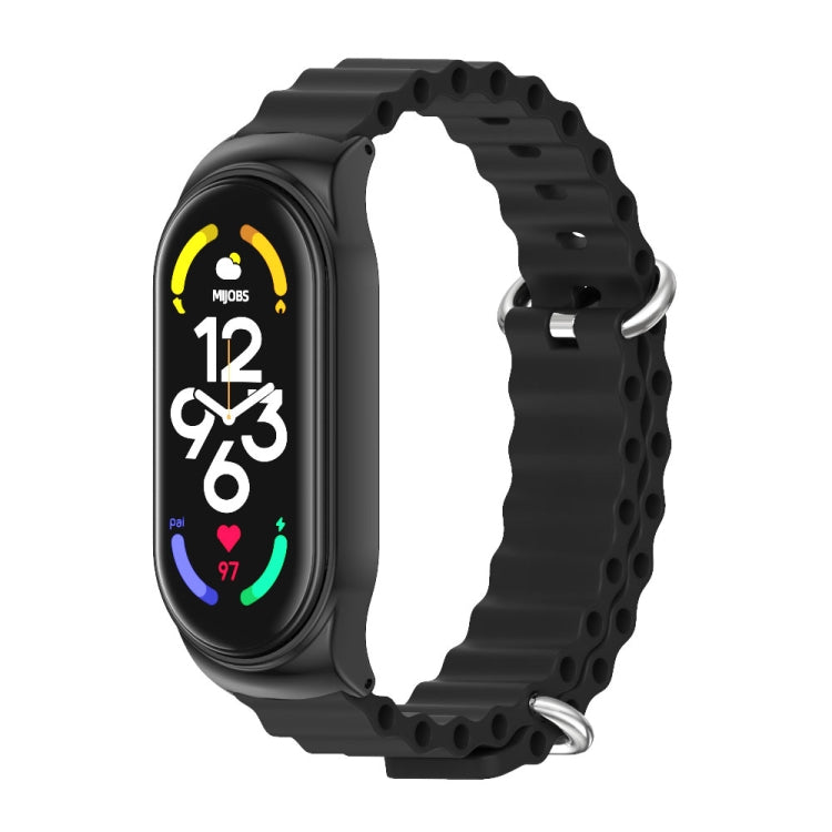 MIJOBS CS Marine Silicone Breathable Watch Band, For Xiaomi Mi Band 6 / 5 / 4 / 3, For Xiaomi Mi Band 7 / 7 NFC