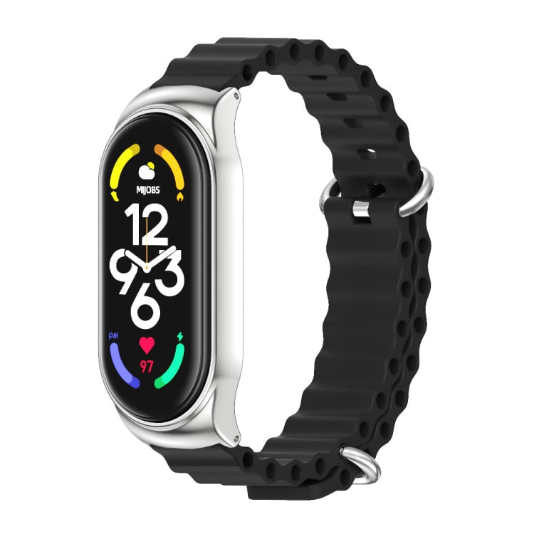 MIJOBS CS Marine Silicone Breathable Watch Band, For Xiaomi Mi Band 6 / 5 / 4 / 3, For Xiaomi Mi Band 7 / 7 NFC