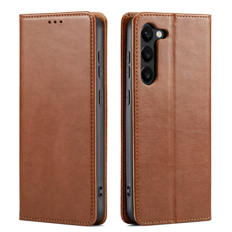 Fierre Shann PU Genuine Leather Texture Leather Phone Case, For Samsung Galaxy S23+ 5G, For Samsung Galaxy S23 Ultra 5G