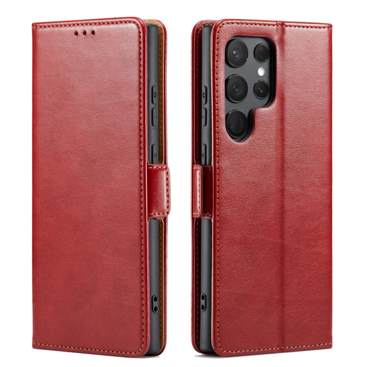 Fierre Shann PU Genuine Leather Texture Leather Phone Case, For Samsung Galaxy S23+ 5G, For Samsung Galaxy S23 Ultra 5G