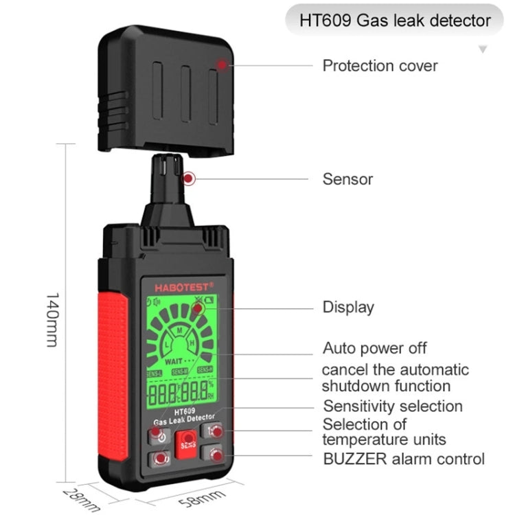 HABOTEST HT609 Portable Combustible Gas Detector, HT609