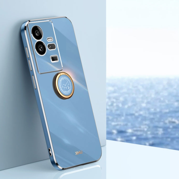 XINLI Straight Edge 6D Electroplate TPU Phone Case with Ring Holder, For Honor 80 GT 5G, For Honor 80 Pro Flat