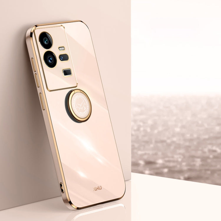 XINLI Straight Edge 6D Electroplate TPU Phone Case with Ring Holder, For Honor 80 GT 5G, For Honor 80 Pro Flat