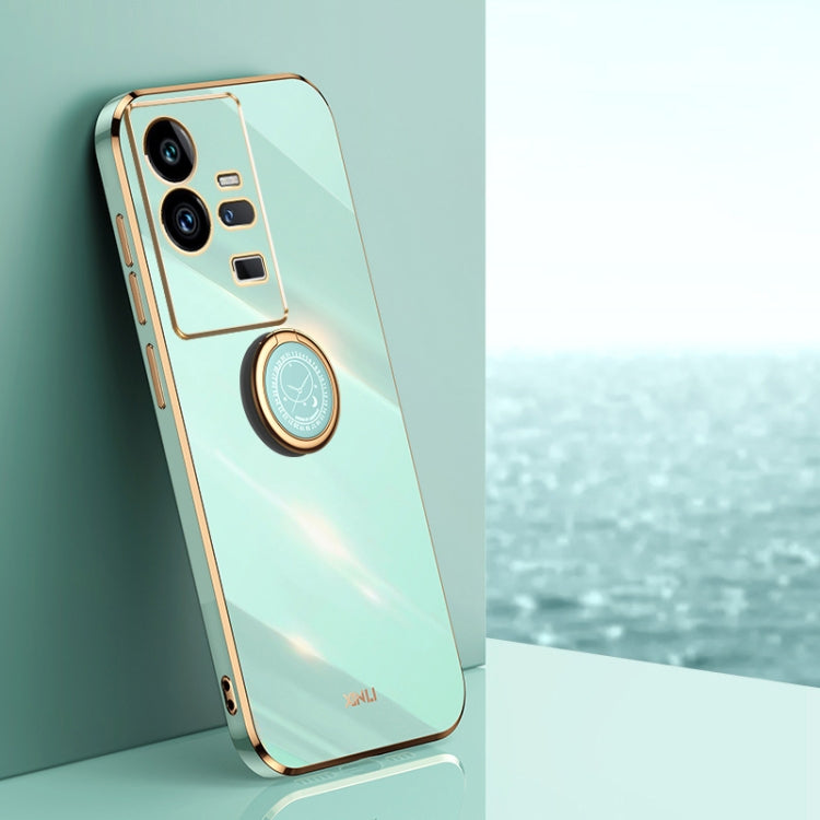 XINLI Straight Edge 6D Electroplate TPU Phone Case with Ring Holder, For Honor 80 GT 5G, For Honor 80 Pro Flat